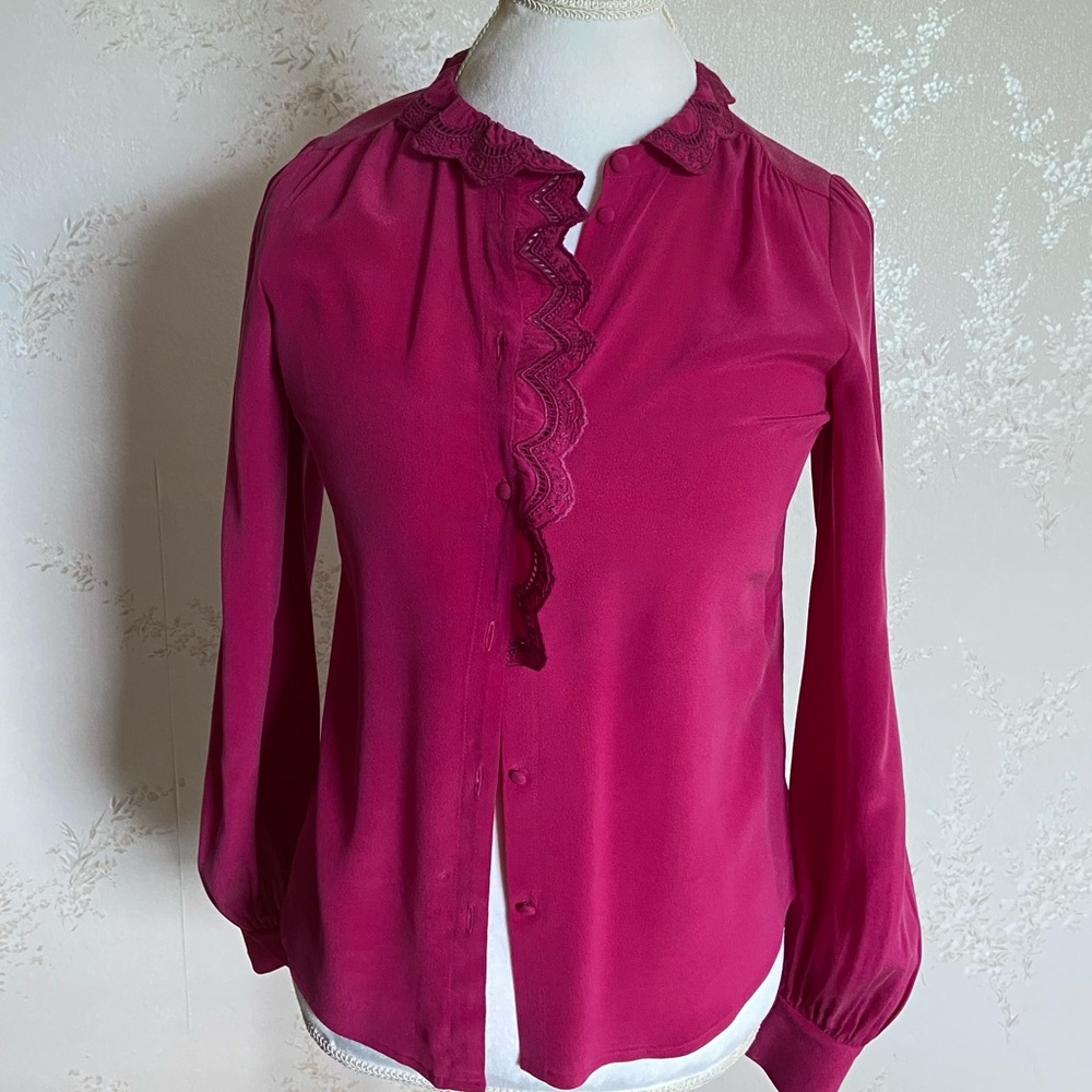 Sezane Chlo Pink Blouse sz 32 (US 0)